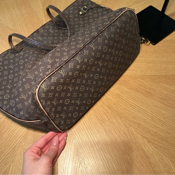 Authentic Louis Vuitton Monogram Mini Lin Neverfull Chocolate Brown Bag - Picture 14 of 17